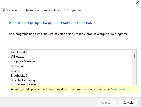 tela de compatibilidade do windows 11