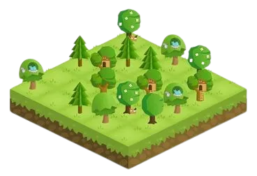 Visão do jardim do aplicativo Forest