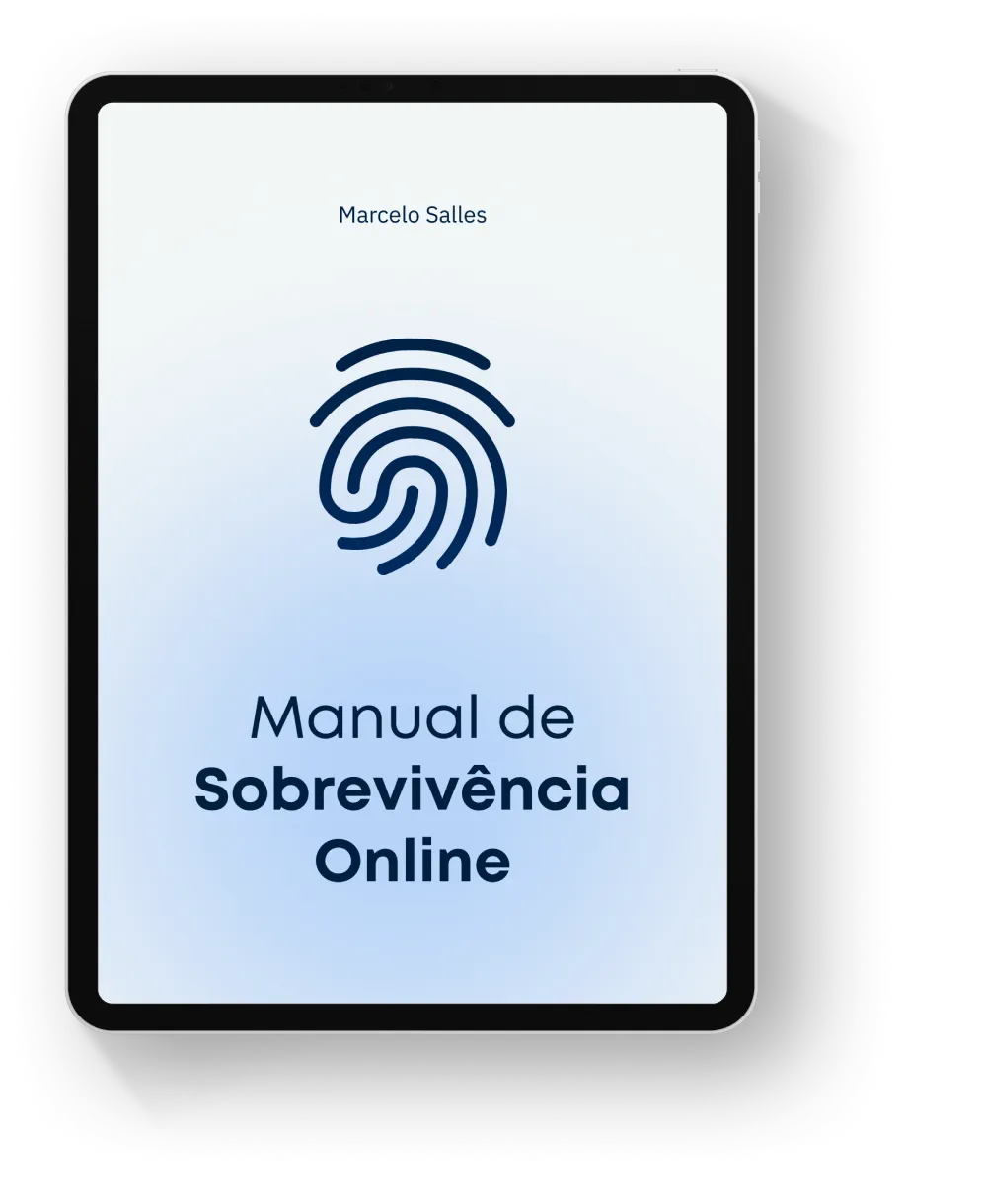 Capa em 3D do E-book Manual de Sobrevivência Online